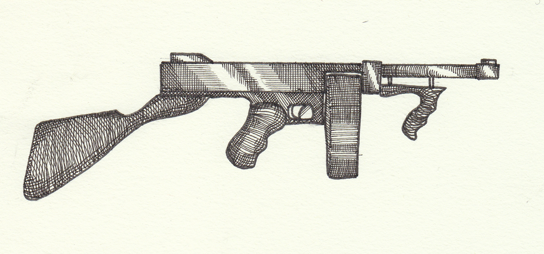 Tommy Gun Drawings